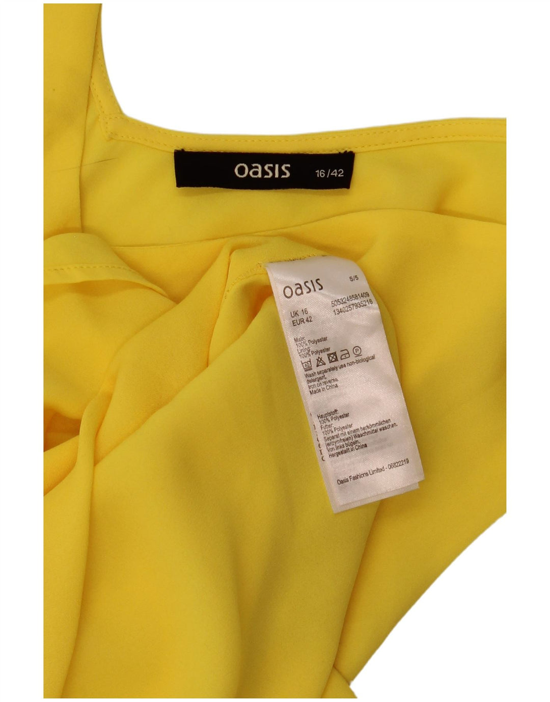 Camicetta senza maniche da donna Oasis UK 16 Large Giallo Poliestere