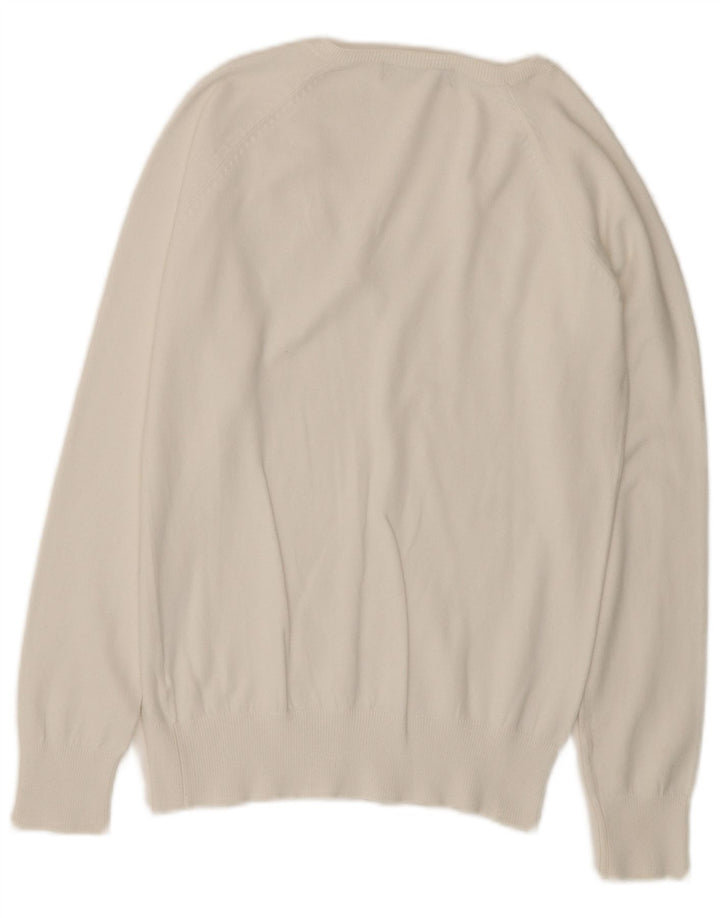 Maglione ZARA da donna con scollo a V UK 14 grande bianco