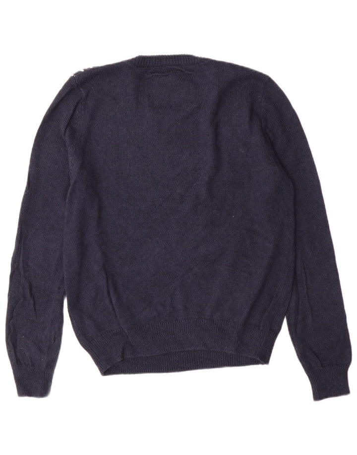 JACK WILLS Maglione maglione girocollo da donna UK 12 Medio Blu navy