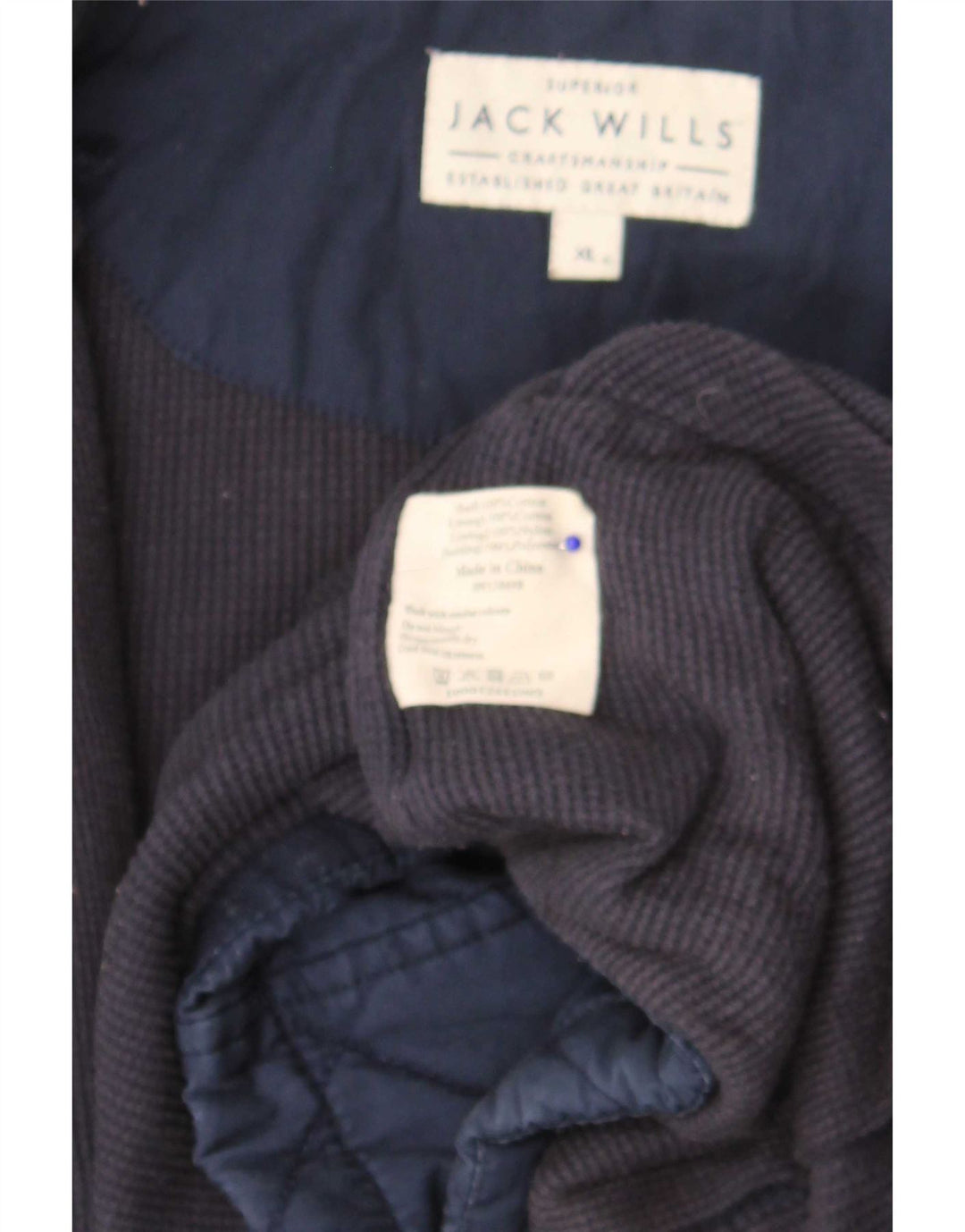 Giacca trapuntata da uomo Jack Wills UK 42 XL Cotone blu navy