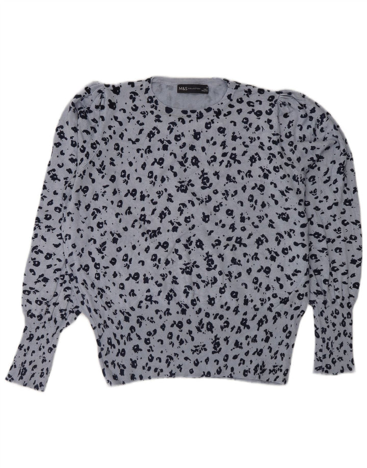 MARKS & SPENCER maglione maglione girocollo da donna UK 14 grande blu