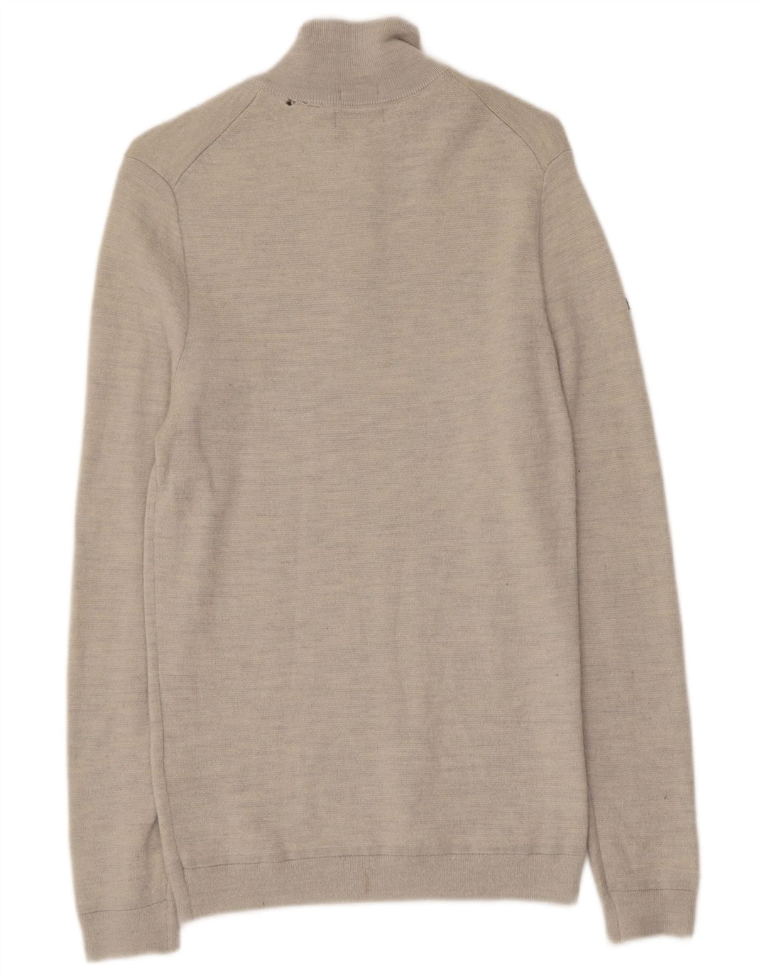Maglione da uomo con zip e collo SUPERDRY XS in lana grigia