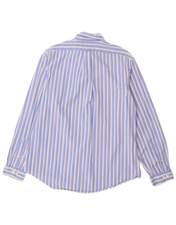 RALPH LAUREN Mens Custom Fit Shirt Size 17 XL Blue Striped Cotton