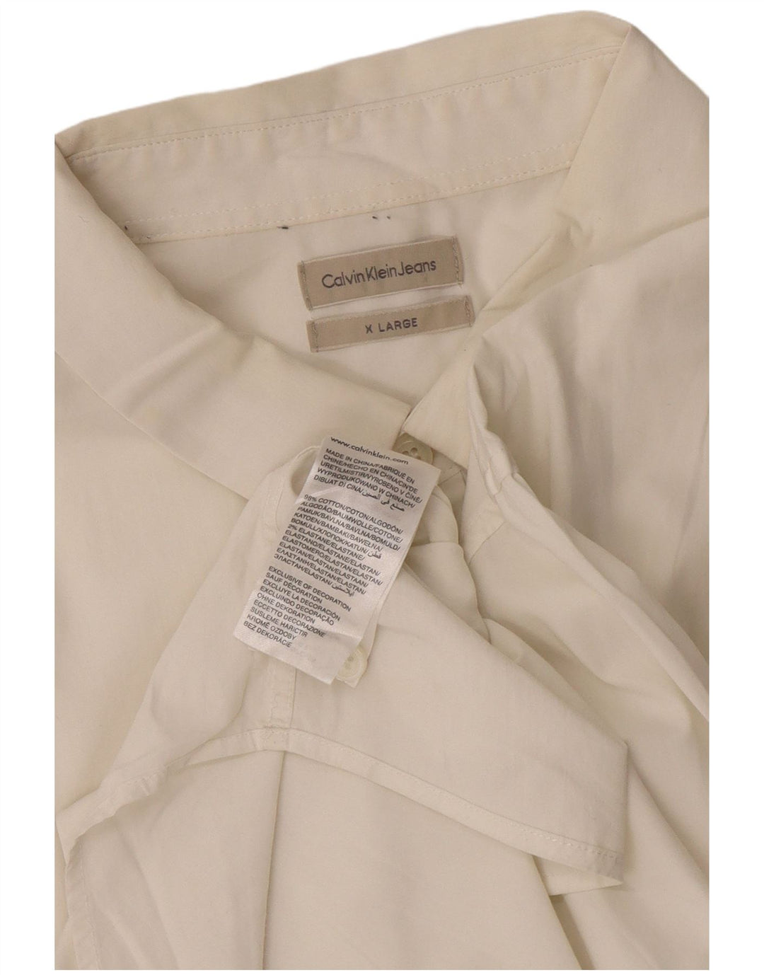 Camicia da uomo Calvin Klein Jeans XL in cotone bianco
