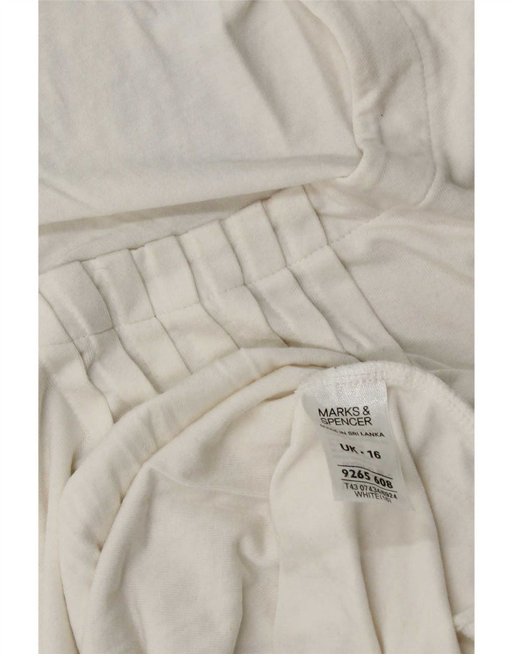 T-shirt da donna Marks & Spencer Top UK 16 Large bianca in viscosa