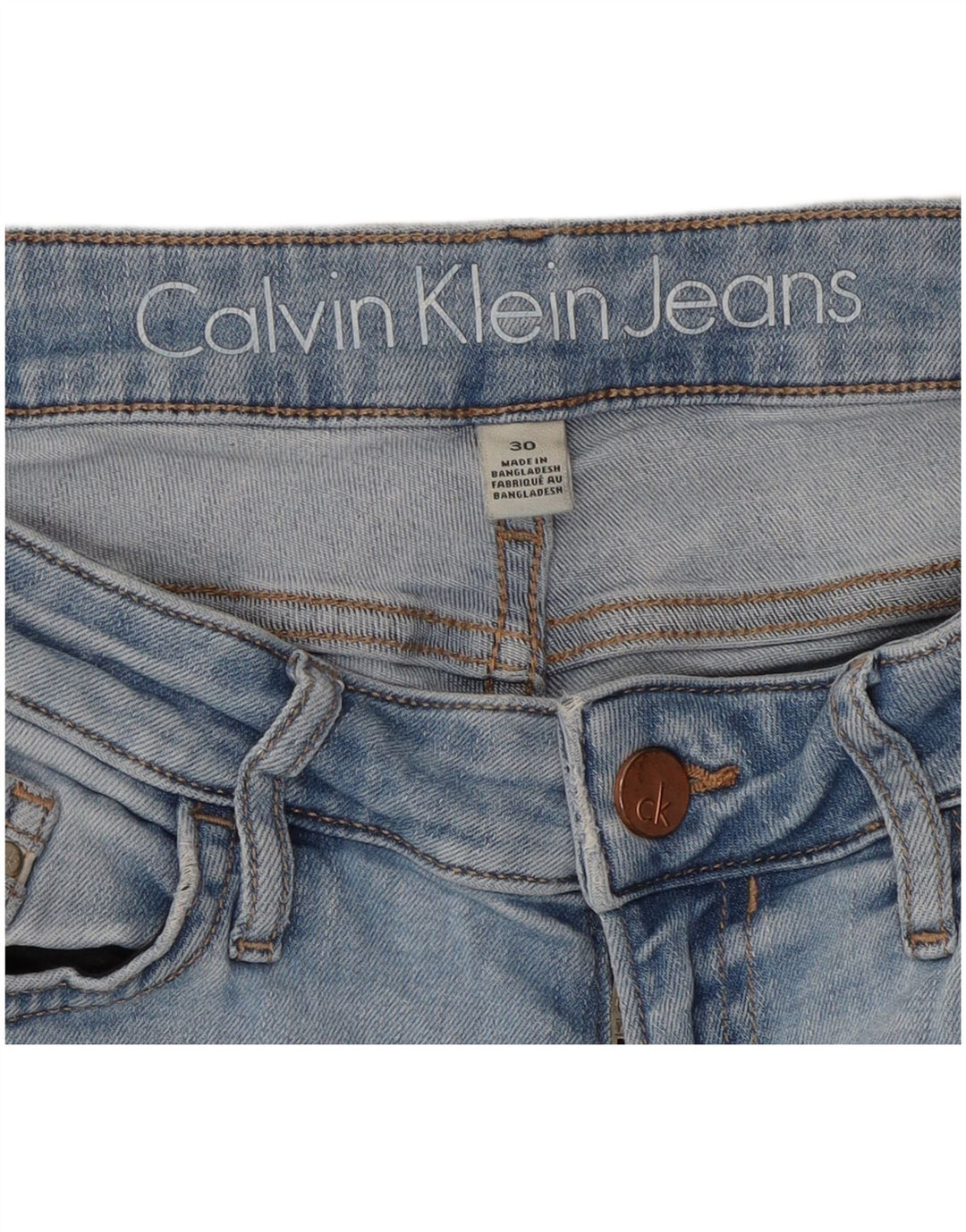 Jeans slim da donna Calvin Klein W30 L27 cotone blu