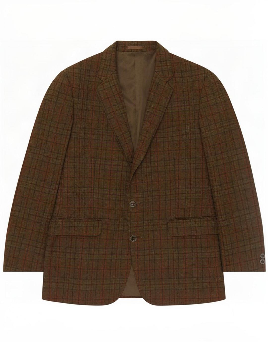 Centaur Giacca blazer da uomo a 2 bottoni UK 38 Lana a quadri color kaki medio