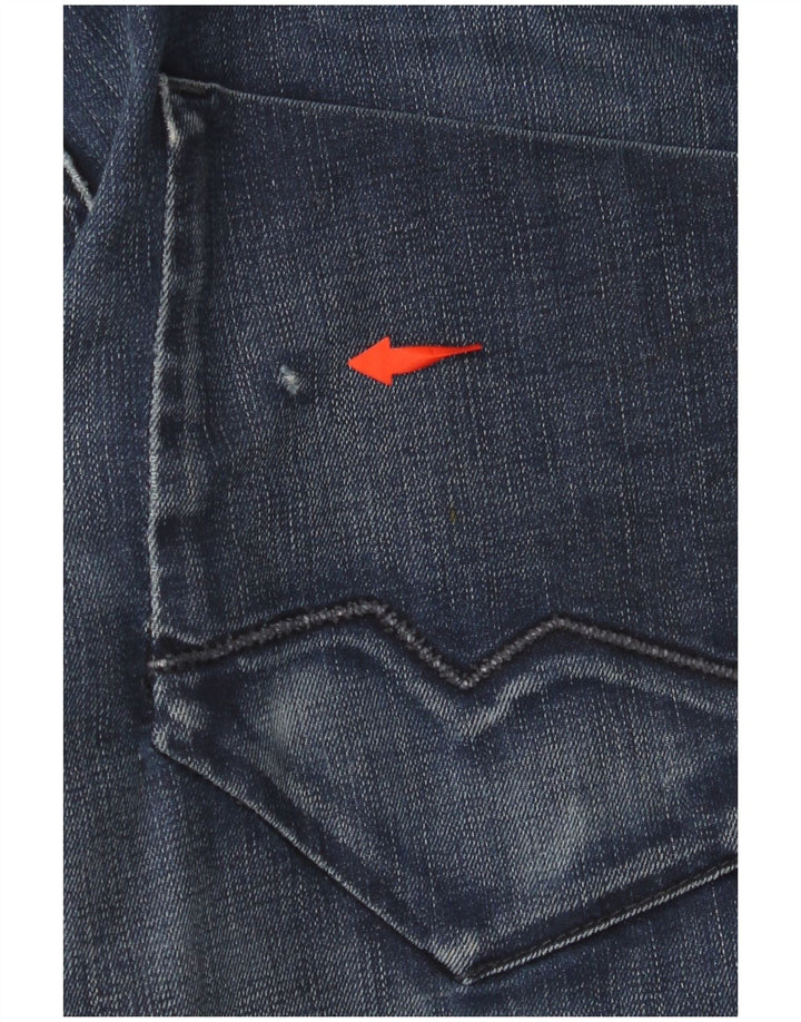 Jeans dritti da uomo HUGO BOSS W34 L32 cotone blu navy