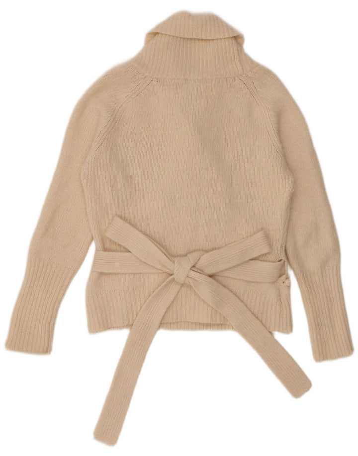 Maglione cardigan avvolgente da donna Ted Baker taglia 4 grande lana beige