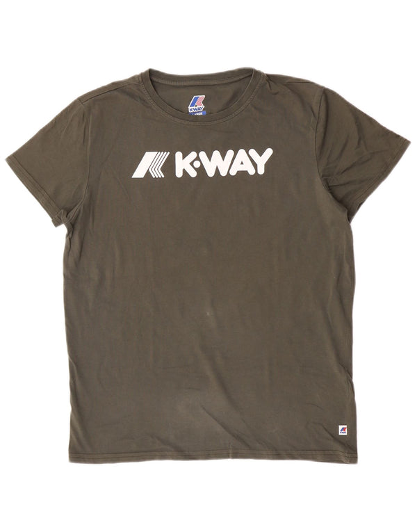 T-shirt grafica per ragazzi K-Way Top 15-16 anni Large in cotone kaki