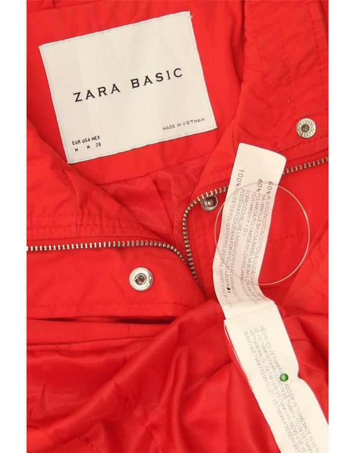 Giacca militare da donna Zara UK 12 rosso medio in cotone