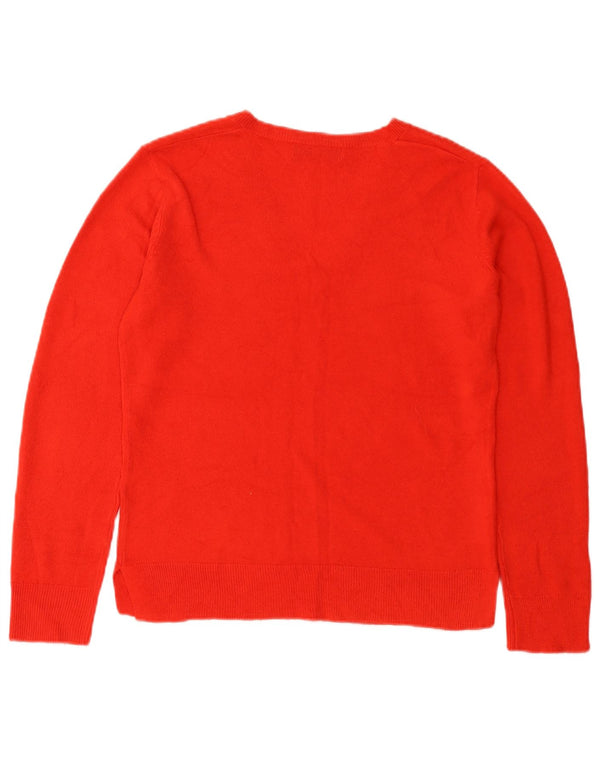 Maglione da donna con scollo a V Marks & Spencer UK 10 piccolo acrilico rosso
