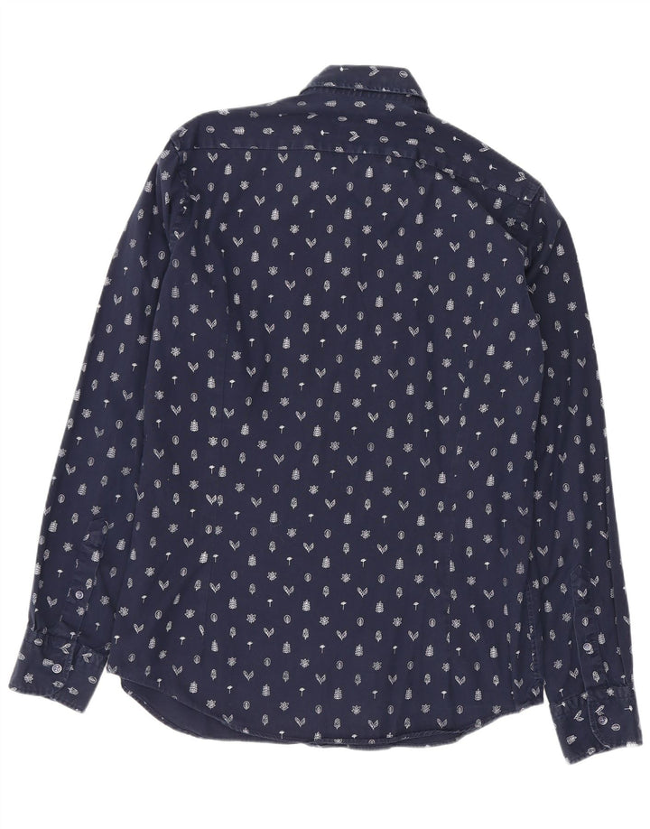 Camicia da uomo Massimo Dutti Blu navy medio floreale