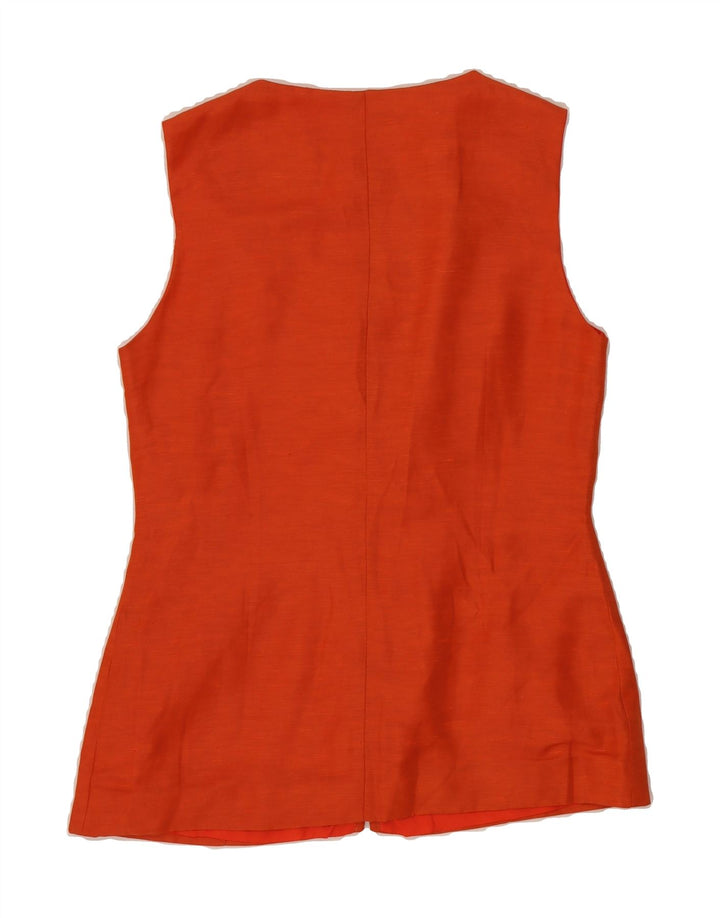 LE FULL Womens Sleeveless Blazer Jacket IT 44 Medium Orange Linen Vintage Le Full and Second-Hand Le Full from Messina Hembry 
