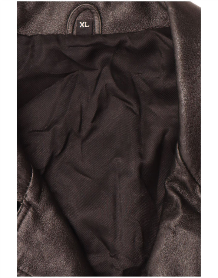 Giacca in pelle vintage da uomo UK 42 XL in pelle nera