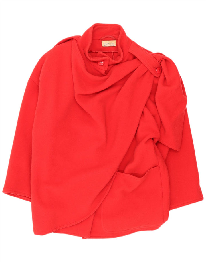 Marika Blu Cappotto avvolgente militare dalla vestibilità ampia da donna IT 42 Medio Rosso Designer