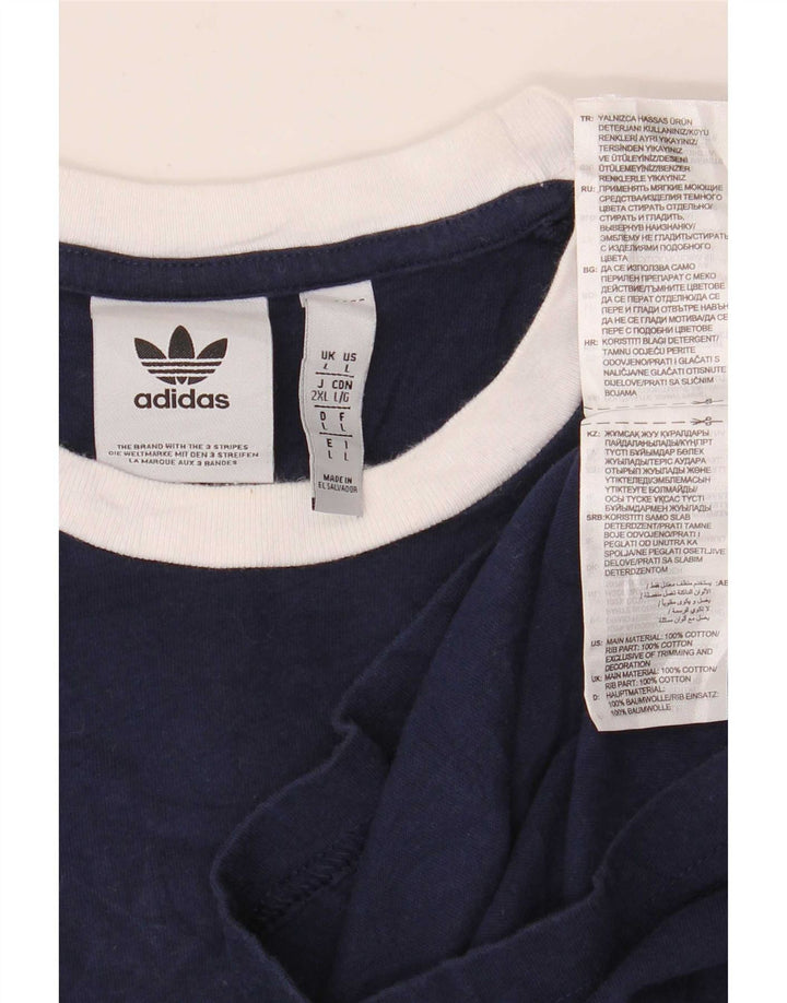 T-shirt da uomo Adidas Top Large in cotone blu navy