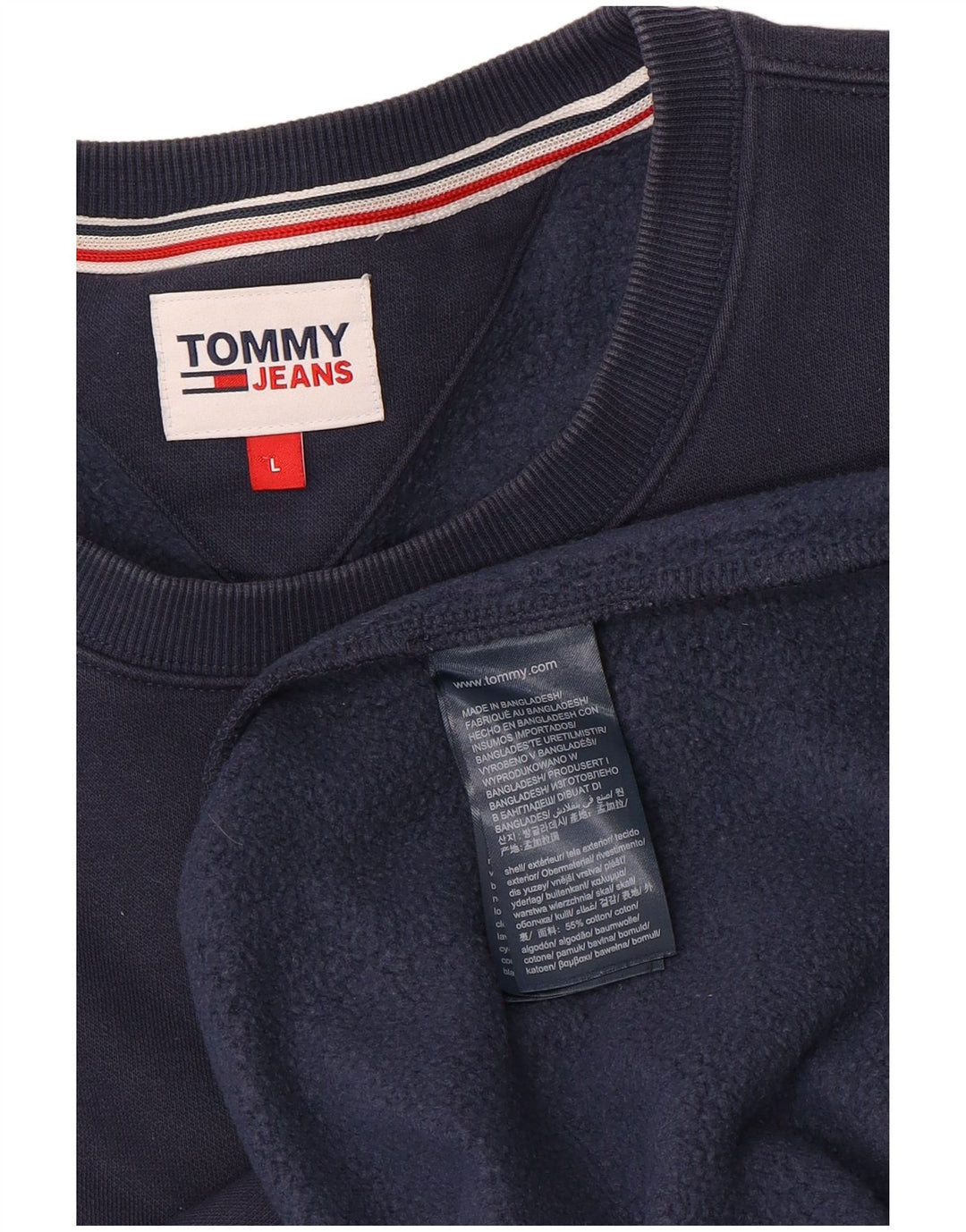 Tommy Hilfiger Uomo Felpa Maglione Grande Blu Navy Cotone
