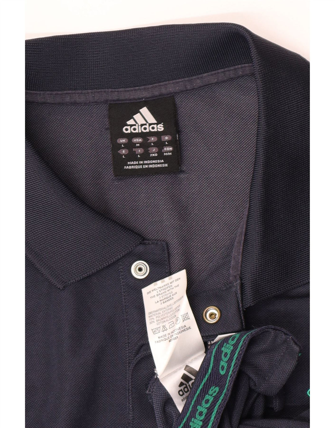 Polo Adidas da uomo grande in poliestere blu navy