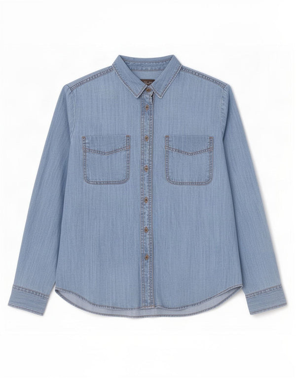 Camicia di jeans oversize da donna Marks & Spencer UK 10 Small Lyocell blu