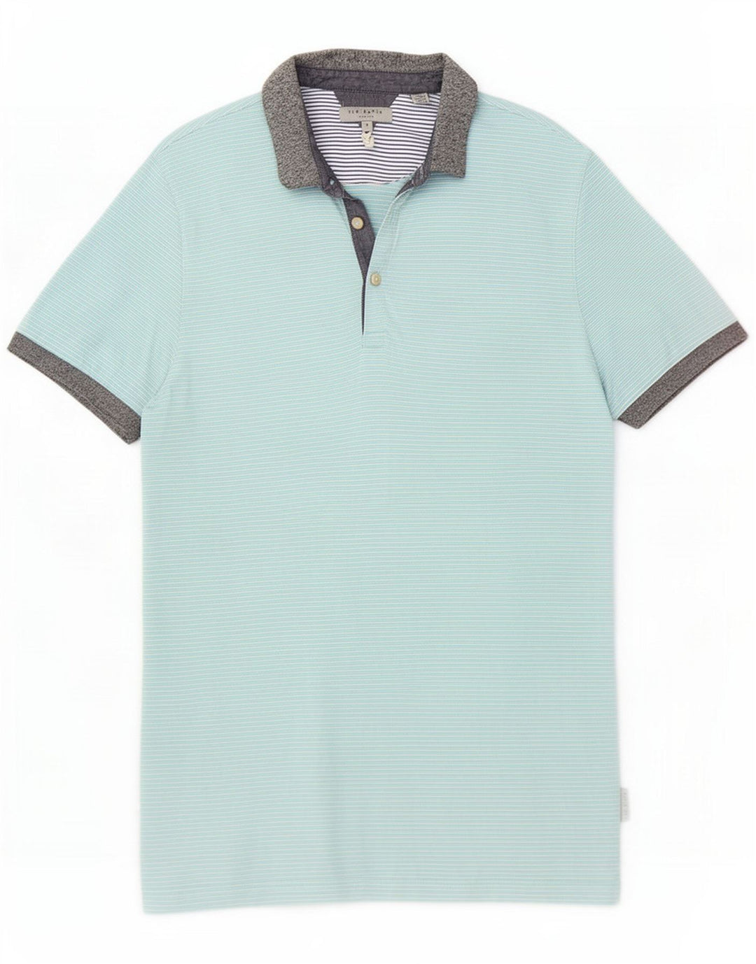 Polo da uomo Ted Baker taglia 3 cotone a righe blu medio