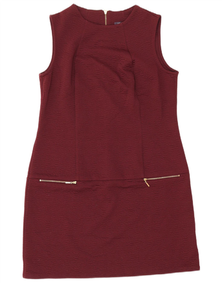 MARKS & SPENCER Womens Sleeveless Sheath Dress UK 14 Medium Burgundy