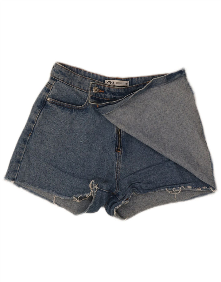 Pantaloncini di jeans da donna Zara piccoli W26 in cotone blu