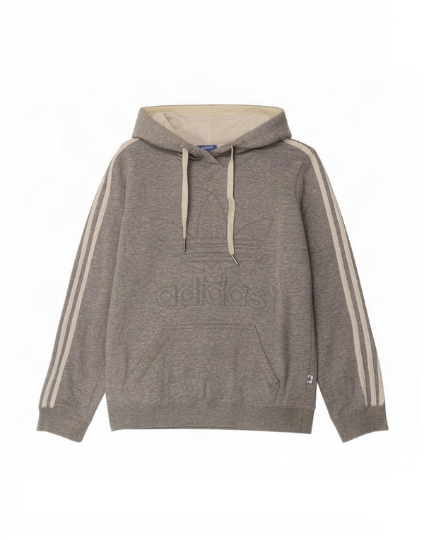 Felpa con cappuccio grafica da donna Adidas UK 10 piccola in cotone grigio