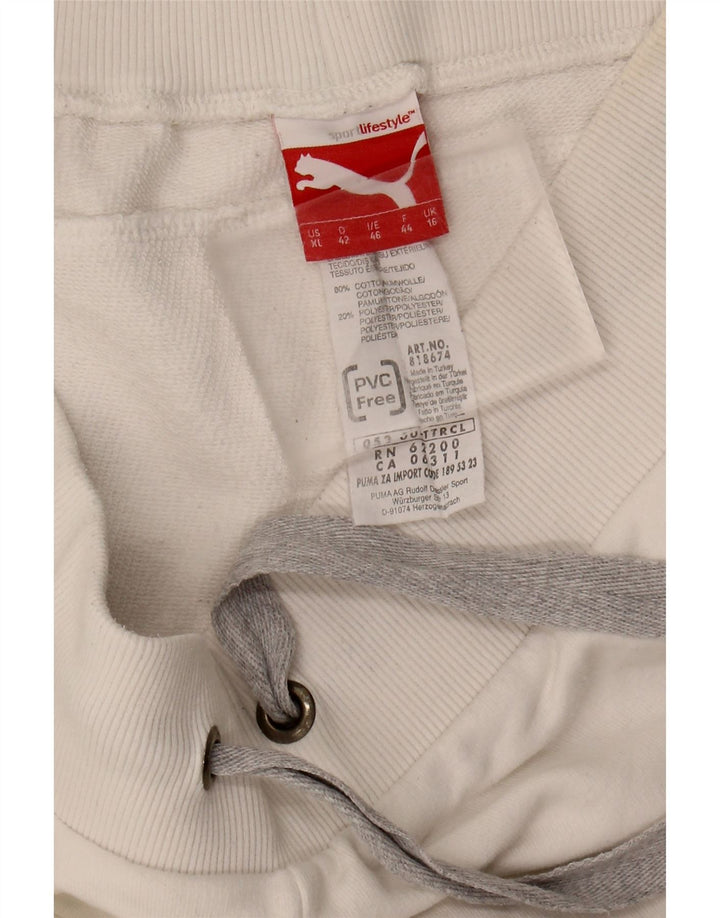 PUMA Womens Tracksuit Trousers UK 16 Large White Cotton