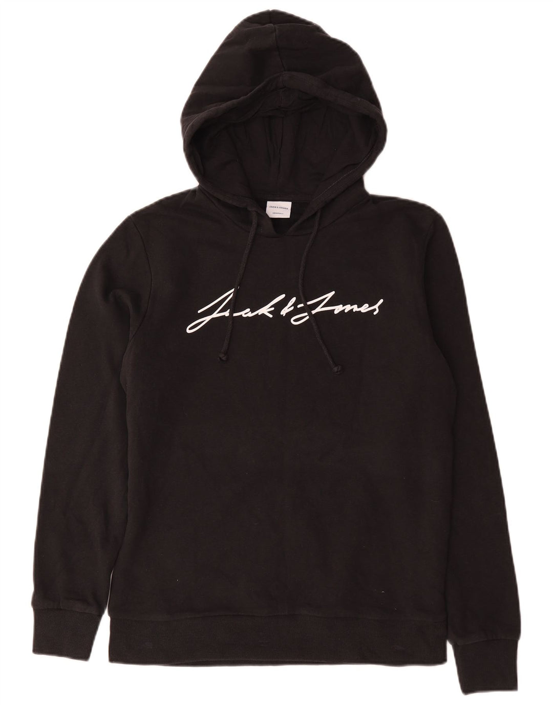 Jack & Jones Felpa con cappuccio grafica da uomo in cotone nero medio