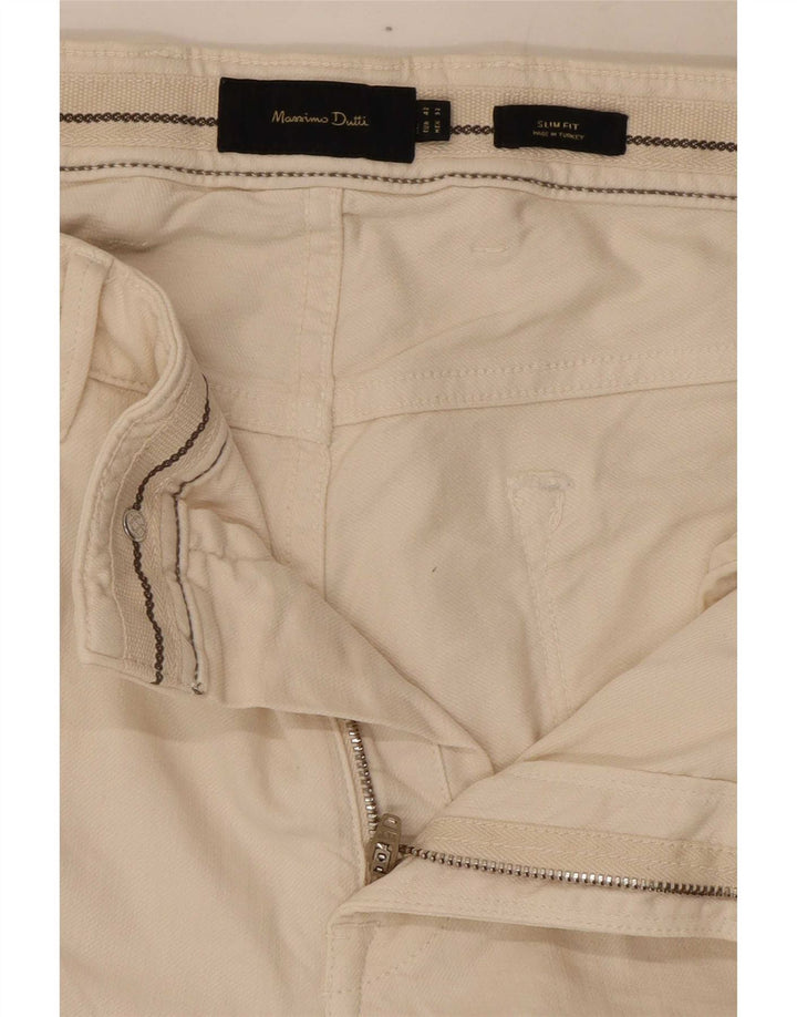 Jeans slim da donna Massimo Dutti EU 42 Large W32 L31 Cotone bianco