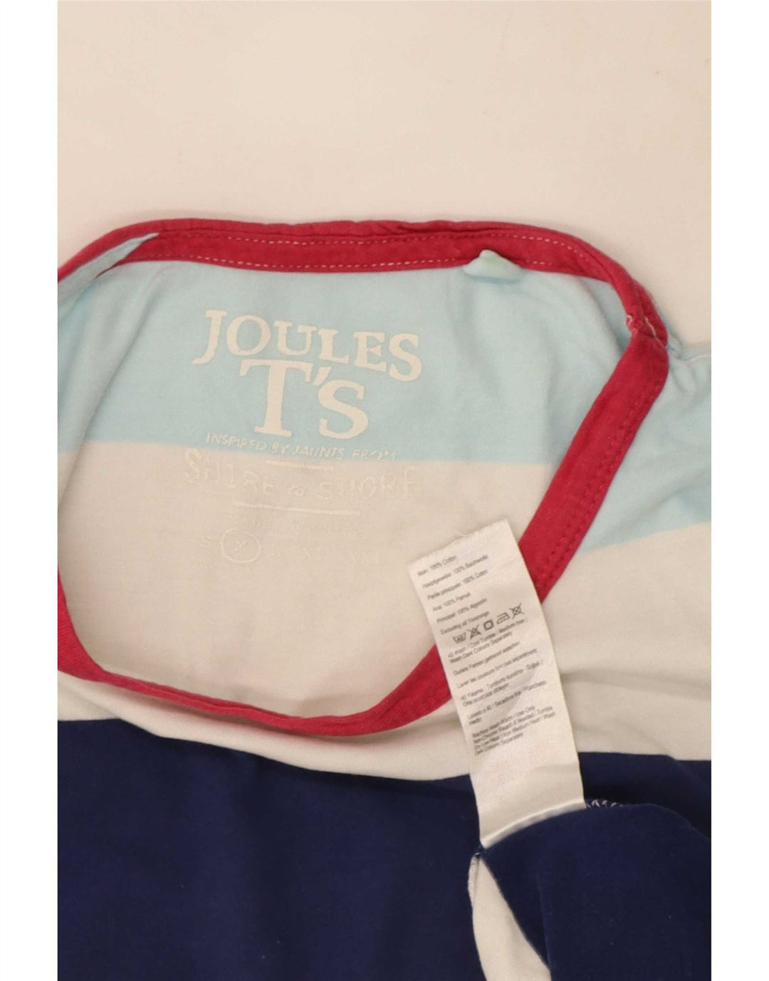 Joules T-shirt da uomo Top in cotone a righe multicolore medio