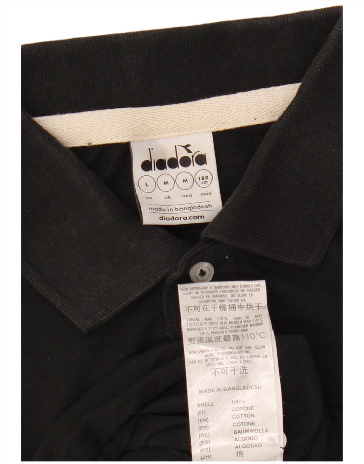 Polo Uomo Diadora Media Nera in Cotone