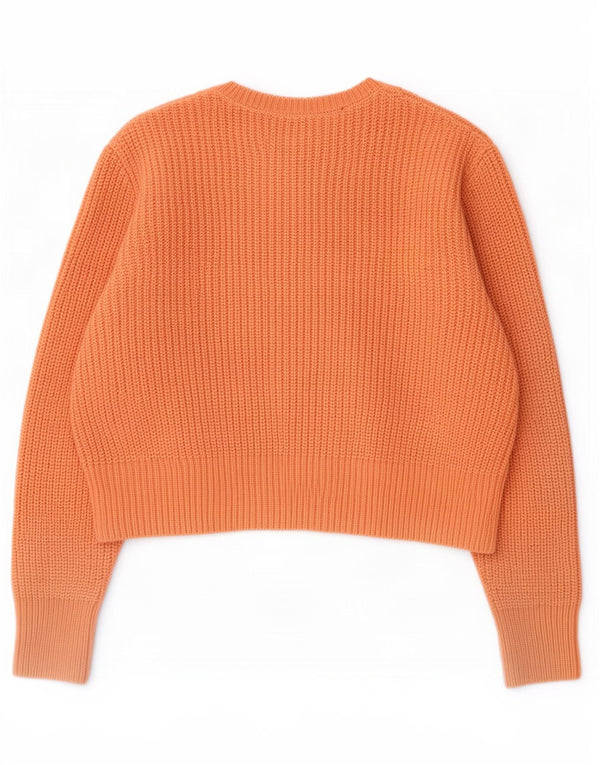 Maglione girocollo oversize corto da donna Zara UK 6 XS acrilico arancione
