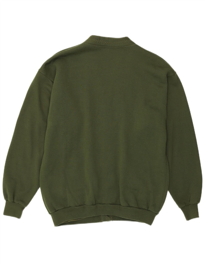 Maglione cardigan da uomo vintage in acrilico verde medio
