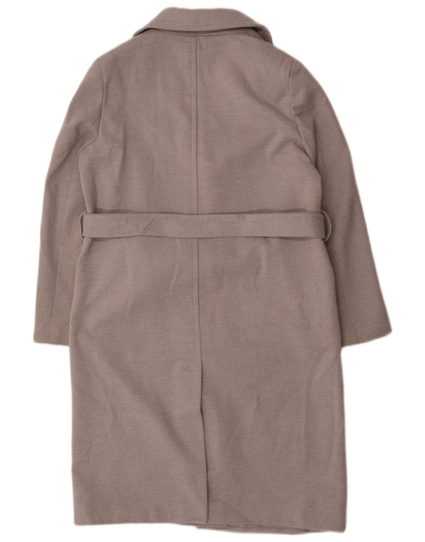 Cappotto da donna Marks & Spencer UK 14 Large Grigio a spina di pesce in poliestere