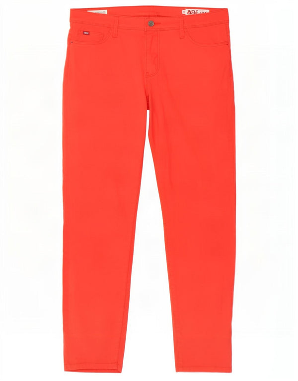Pantaloni casual slim a vita media Crudella da donna Rifle W32 L28 in cotone rosso