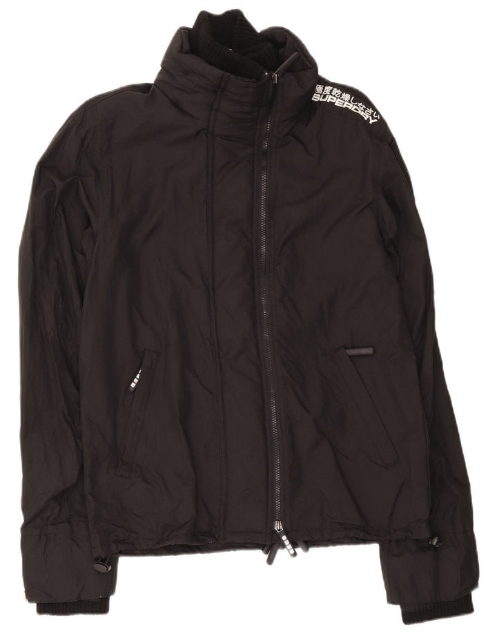 Giacca a vento grafica da uomo Superdry UK 38 nylon nero medio