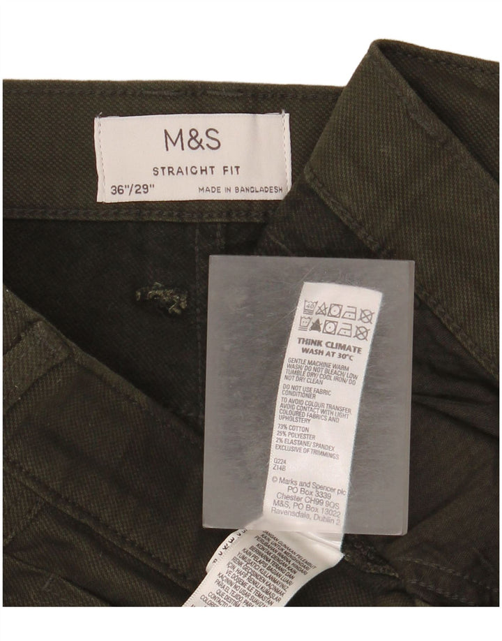 Jeans dritti da uomo Marks & Spencer W36 L29 cotone kaki
