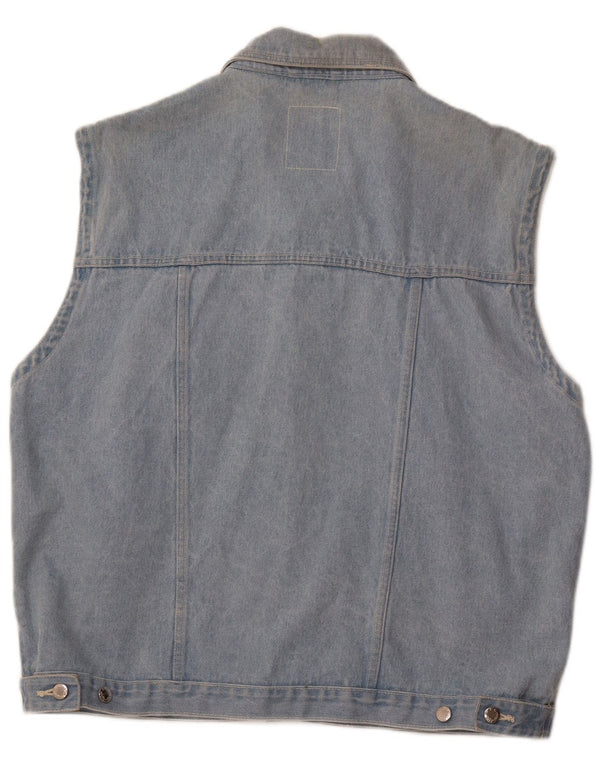 MARCEL CLAIR Gilet in denim da uomo UK 42 XL Cotone blu
