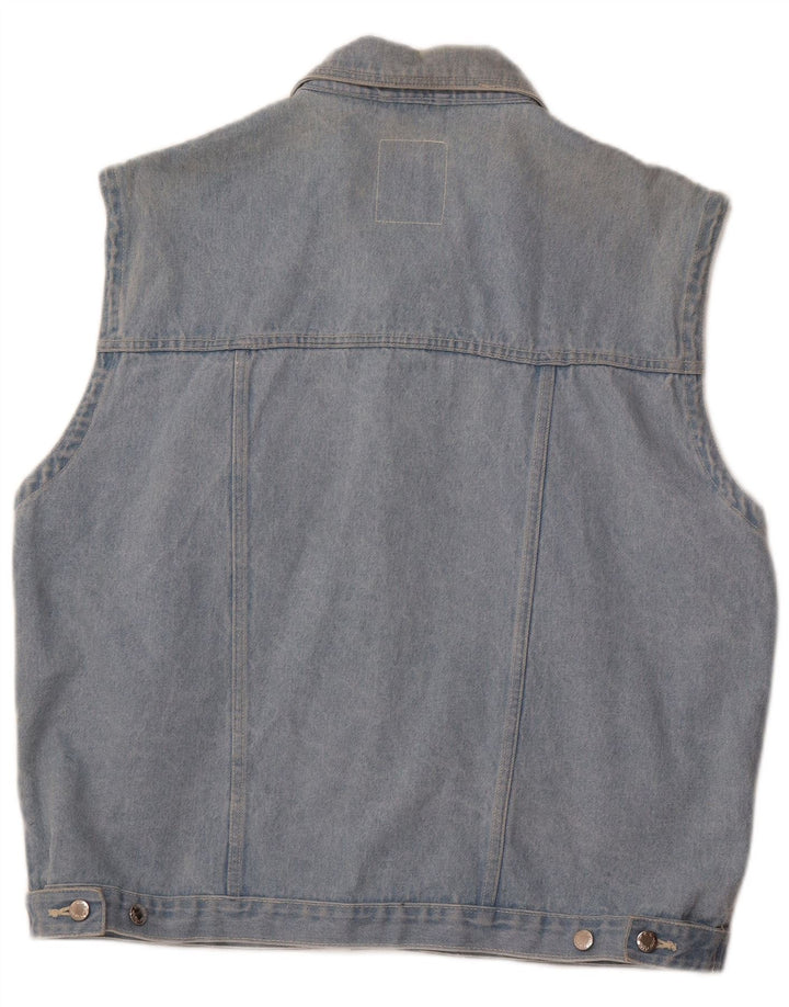 MARCEL CLAIR Gilet in denim da uomo UK 42 XL Cotone blu