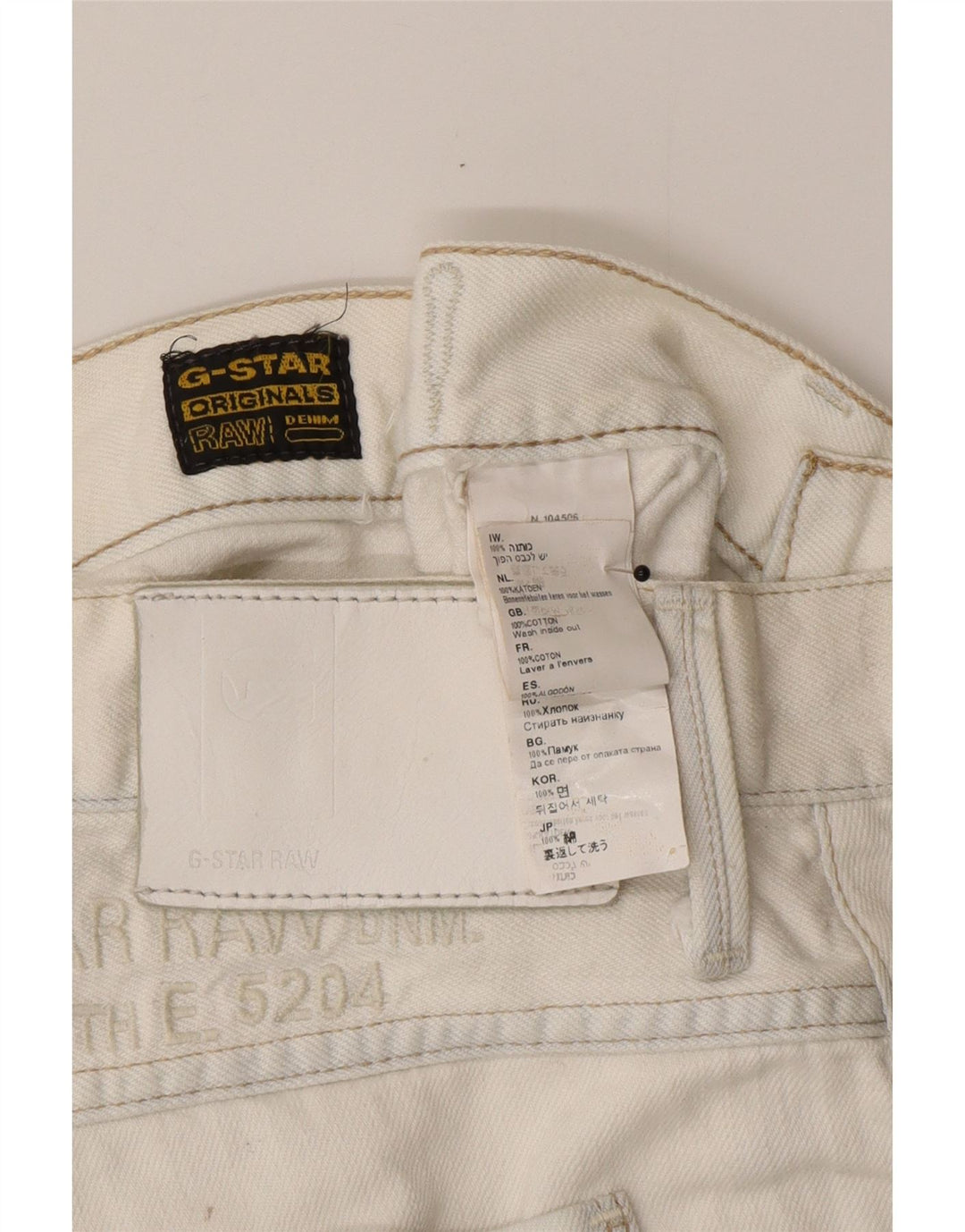 Jeans dritti da uomo G-Star W34 L32 cotone bianco