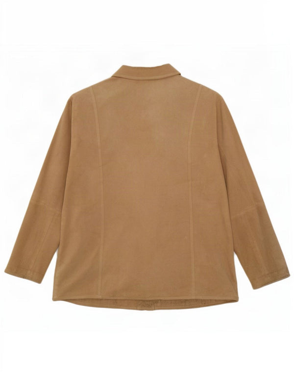 SAMOON Womens Overshirt Suede Shirt UK 20 2XL Beige Leather
