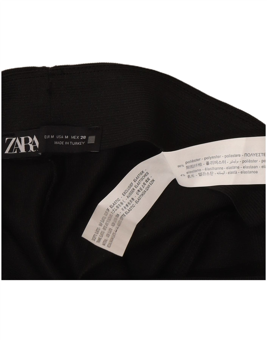 Pantaloni casual svasati da donna Zara medi W28 L28 poliestere nero