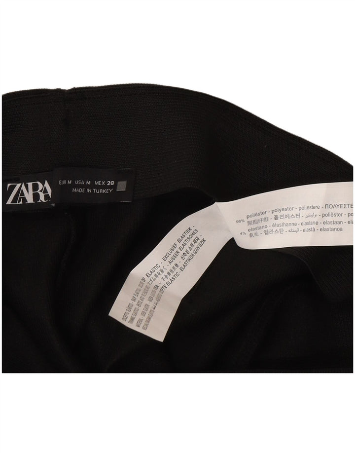 Pantaloni casual svasati da donna Zara medi W28 L28 poliestere nero