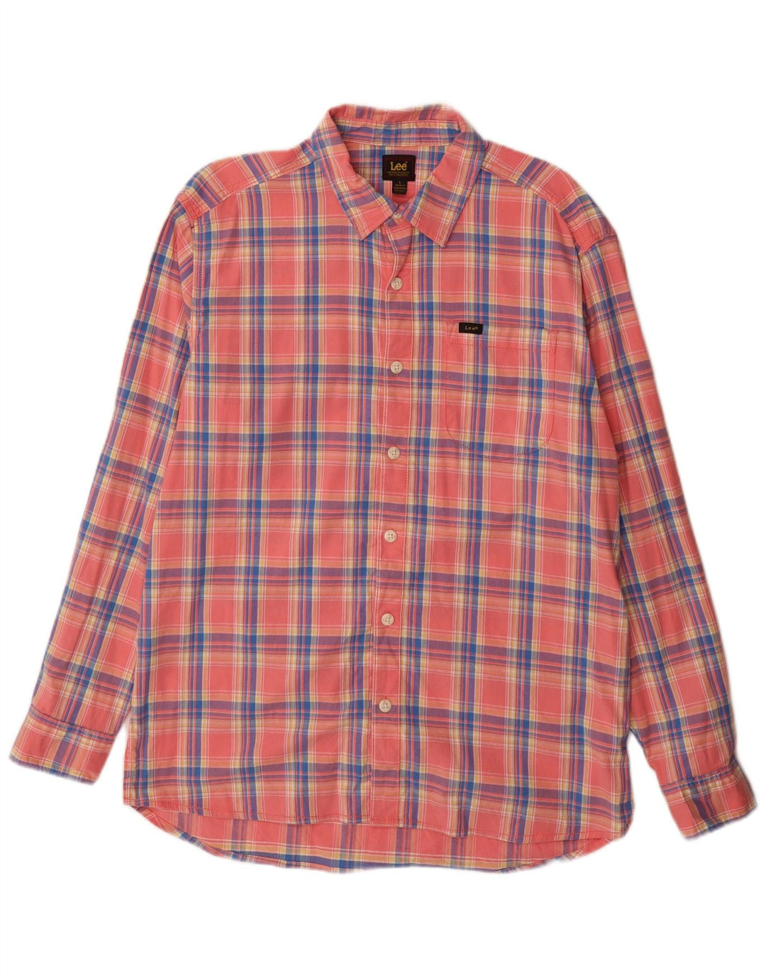 Camicia in flanella da uomo Lee, cotone a quadri grandi rosa