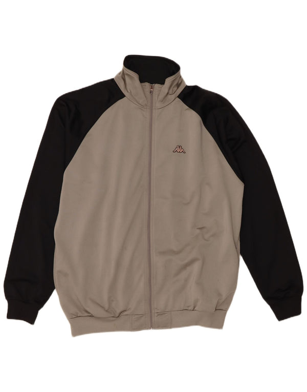 Giacca da tuta da uomo Kappa XL in poliestere color block grigio