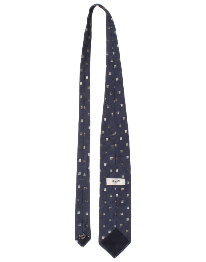 Armani Collezioni Cravatta Uomo Taglia Unica Blu Geometrica Seta Classica