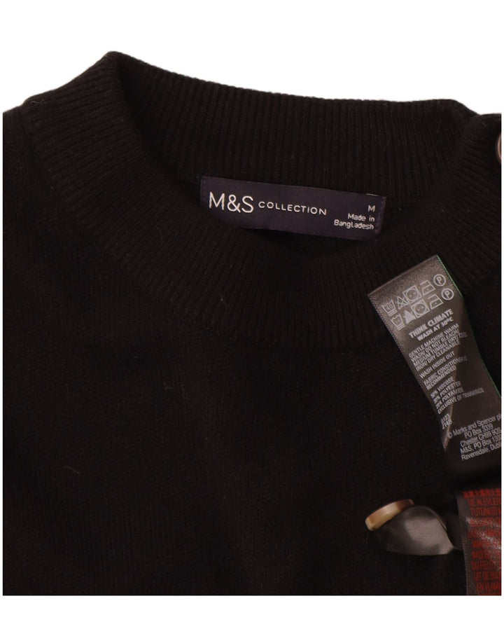 Maglione maglione girocollo da donna Marks & Spencer UK 14 viscosa nera media