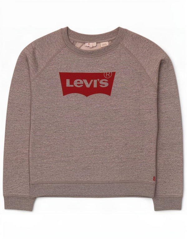 Levi's Felpa con grafica da donna, maglione UK 10 Small Grey Flecked